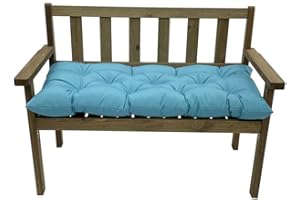 BOOMSHY Shapeazy Outdoor/Indoor Waterproof Bench Cushion,Non-Slip Bench Pads with Ties Swing Chair Tatami Cushion,Bench Cushions for Patio Backyard Porch Garden Wicker Furniture (47.2*19.7inch, blue)