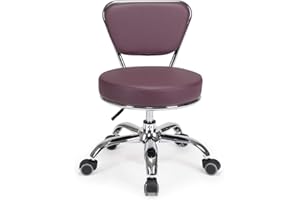 MAYAKOBA Dayton Pedicure Stool (Burgundy) Pneumatic, Adjustable Height, Perfect for Nail Salon, Pedicure spa