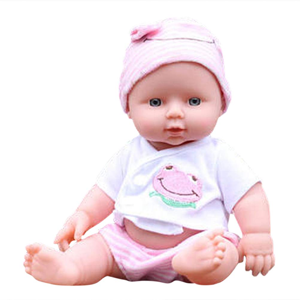 Bonbela Soft Baby Toy Lifelike Baby Doll 30cm Doll with Rotatable Arms Legs Head for Children Toddlers 18+ Months Gift (Pink #03)