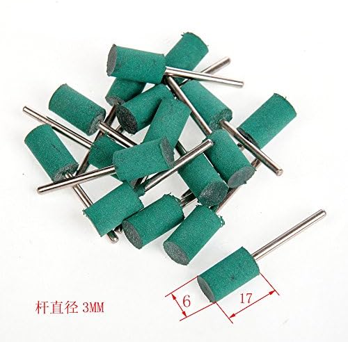 QIXINSTAR Polishing Mounted Points 20pcs 1/8" Shank 6mm Cylindrical Rubber Polishing Bits For Dremel Derusting Buffing Rotary Tools