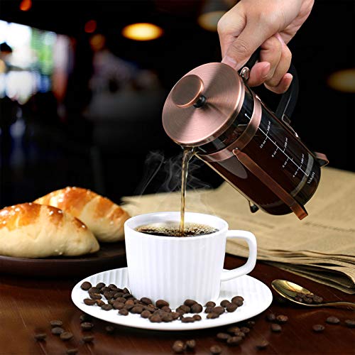 Veken French Press Coffee Maker (12oz), 304 Stainless Steel Coffee