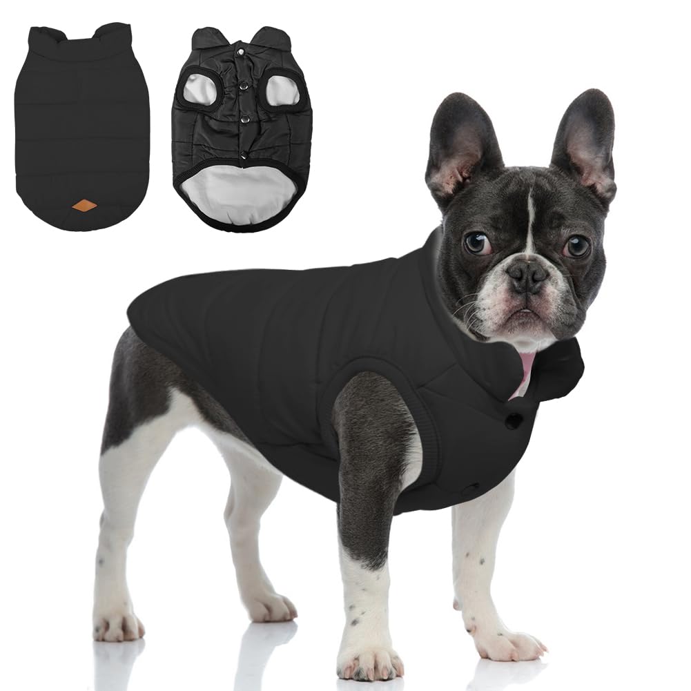 Meioro in Winter Coats for Dogs Clothes Dog Warm Winter Lined Coat French Bulldog Pug Dog Clothes Vest