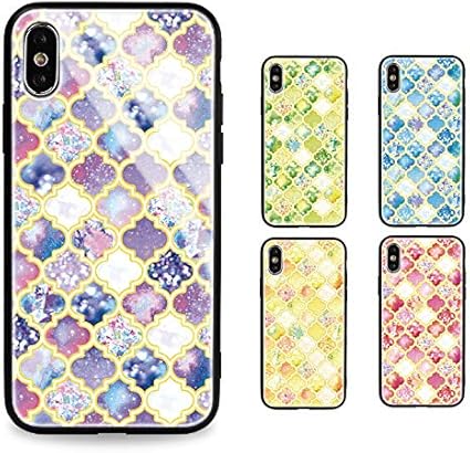 Amazon Co Jp モロッカン柄 強化ガラス Tpu スマホケース Iphoneケース Galaxys8 2 ブルー 家電 カメラ