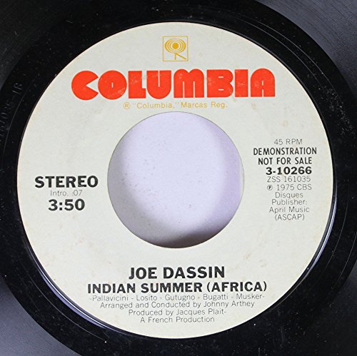 Joe Dassin - Joe Dassin 45 Rpm Indian Summer (Africa) / Indian Summer (Africa) - Zortam Music