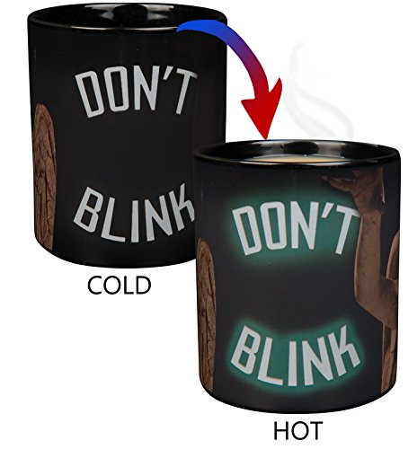 Doctor Who Heat Reveal Ceramic Coffee Mug - Don't Blink Weeping Angel Design Activates with Heat