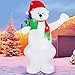 Fashionlite Christmas Inflatable Polar Bear 8ft Xmas Blow Up Bear Led Lighted Inflatable with Gift Box for Indoor Outdoor Holiday Yard Decorations
