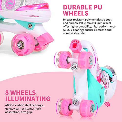 Rainbow Roller Skates for Kids,Adjustable 4 Sizes for Boys and Girls