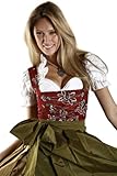 Dirndl Womens 3-Piece Dirndl with Floral Embroidery