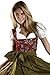 Dirndl Womens 3-Piece Dirndl with Floral Embroidery