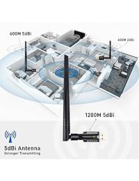 anewkodi USB WiFi USB 3.0 ac1200mbps adaptador wifi doble banda 2.4 GHz 5.8Ghz 867 Mbps 802.11 ac b g n adaptador inalámbrico para computadora de sobremesa portátil PC, suave de apoyo AP Windows 10 8 8.1 7 Vista, Mac OS
