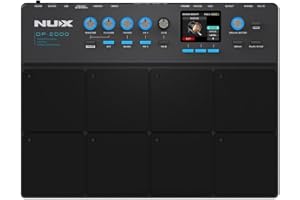 NUX DP-2000 8-Velocity Sensitive Independent Strike Percussion Pad with LED Lights, UI Interactive Interface, Six On-Board Effects, and Wavimport Function
