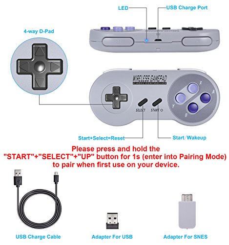image for Urvoix 2.4G Wireless Rechargeable Joystick Controller Gamapad with Rec