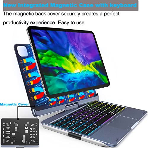 Kolude Magnetic Keyboard for IPad Air 10.9 5th,4th Generation IPad Pro 11 inch Case with Keyboard (4th, 3rd, 2nd and 1st) Ipad 10.9 Keyboard Multi-Touch Trackpad