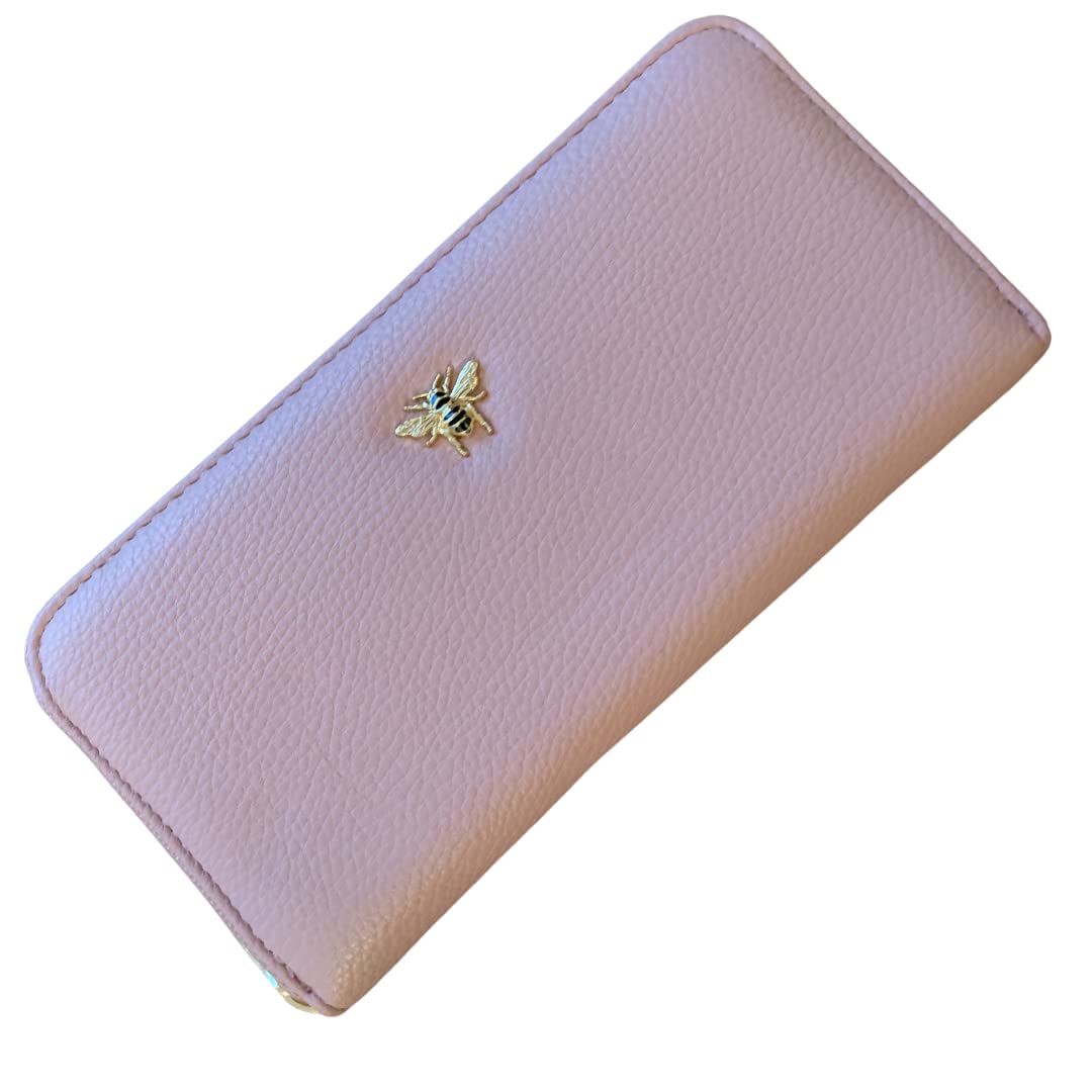 FMG Alice Wheeler Large Concertina Bumble Bee Coin and Card Purse - Vegan Leather (Pink)
