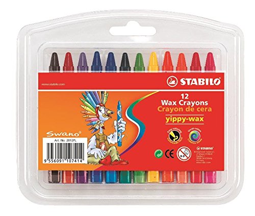 Stabilo Yippy Wax 2812PL Wachsmalstifte, Verpackung aus Kunststoff, 12 Stück