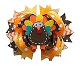 Thanksgiving Turkey Hair Clip for Girls Alligator Girl Fall Ribbon