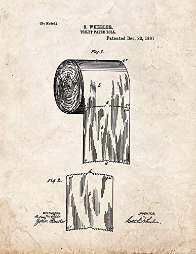 Toilet Paper Roll Patent Print Old Look (8.5" x 11") M11329