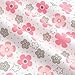 Kaufman Cozy Cotton Flannel Daisy Flower Pink, Fabric by the Yard