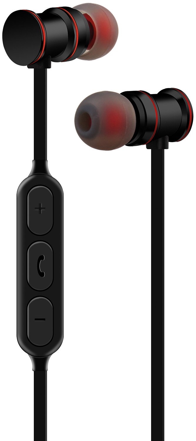 AV Link Metallic Magnetic Bluetooth Earphones, Black