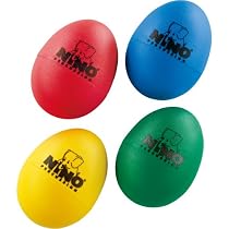 Nino Percussion NINOSET540 Four Piece Plastic Egg Shaker Set with Assorted Colors (VIDEO)
