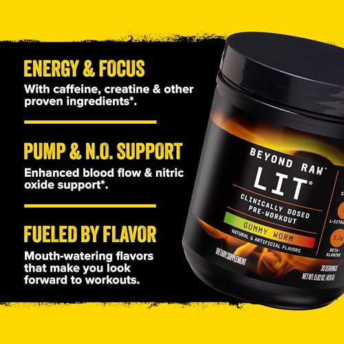 BEYOND RAW LIT Pre-Workout - Gummy Worm (30 Servings)