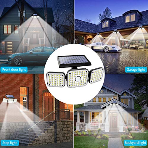 Solar Lights Outdoor with Motion Sensor, 3 Heads Security Lights Solar