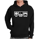 Tstars Eat Sleep Game Hoodie for Men and Teens Funny Gamer Pullover Cool Gaming Apparel Hoodies Boys