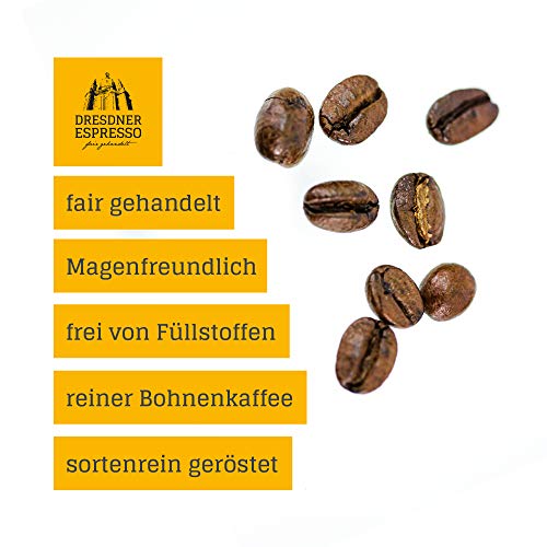 Dresdner Espresso - Kaffeebohnen, Espressobohnen aus biologischem Anbau / fair gehandelter Espresso Kaffee / rauchig… – Bild 6
