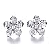 Pegaffi 925 Silver Plumeria Flower Stud Earrings CZ Hawaiian Jewelry for Girls