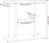 vidaXL Aquarium Stand 60x30x60 cm Engineered Wood White 3-Tier Cabinet view 3