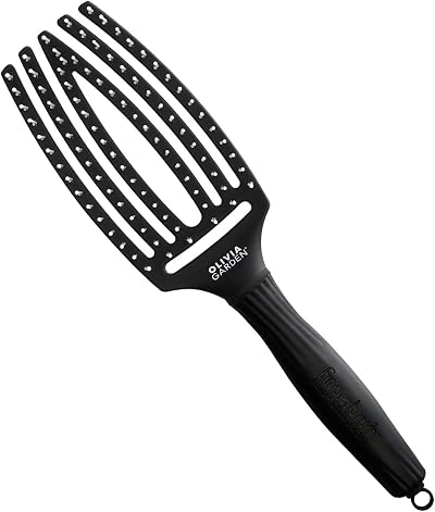Olivia Garden Fingerbrush Ionised Nylon Bristles Medium Black