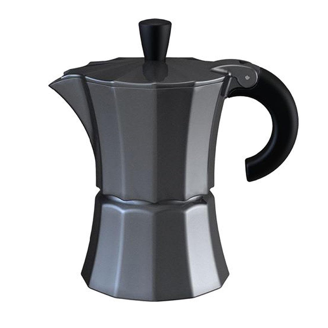 Gnali & Zani Coffee Maker Morosina for 6 Cups, Aluminium, Dark Grey, 28 x 28 x 18 cm