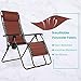 PORTAL Oversized Mesh Back Zero Gravity Chairs, XL Padded Seat Folding Reclining Patio Chair with Adjustable Pillow and Cup Holder, Ideal for Camping Poolside Backyard Lawn, Support 350lbs, Brown