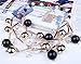 XY Fancy Fashion Multiple Layers Round Ball Chandelier Torsade Colorful Bib Necklace Black
