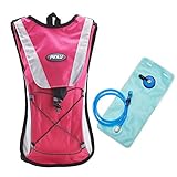 Pinty 2L Hiking Backpack Hydration Pack with Water Bladder Cycling Climbing Camping Bag (Black/Pink/Green/Blue/Orange/Red)