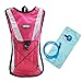 Pinty 2L Hiking Backpack Hydration Pack with Water Bladder Cycling Climbing Camping Bag (Black/Pink/Green/Blue/Orange/Red)