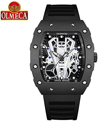 Moniel OLMECA 0905M Men Quartz Watch Silicone Band Fashion Multifunction 3ATM Waterproof Luminous Display Sport Wristwatch