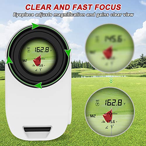 Profey Golf Rangefinder with Slope, 6X Magnification Laser Range Finder, HighPrecision Flag