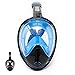 RADO Full Face Snorkel Mask | 180° Panoramic Views with Full Face Design | GoPro Compatible | Anti Fog and Anti Leak Protection | Tubeless Design (Blue, Large-X-Large)