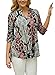 MICHEN Women Casual V Neck 3/4 Sleeve Cuffed Floral Printed Blouses Tops Size 4-20