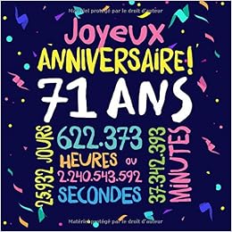 Amazon Fr Joyeux Anniversaire 71 Ans Livre D Or Pour Le 71eme Anniversaire 71 Ans Decoration Cadeau D Anniversaire Pour Homme Ou Femme Livre Pour Les Felicitations Et Photos Des