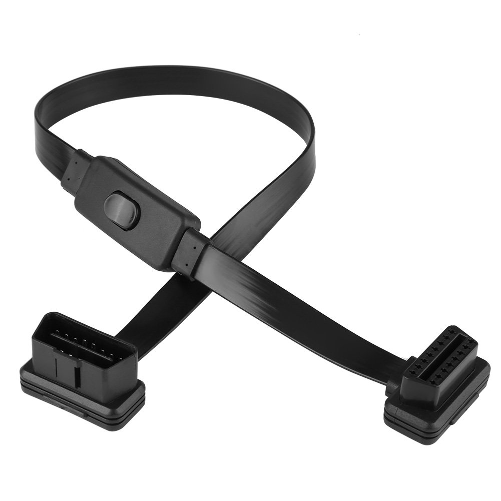 OBD2 Splitter Adapter, 16 Pin Male to Female OBD2 Extension Cable Adapter Connector With ON/OFF Switch