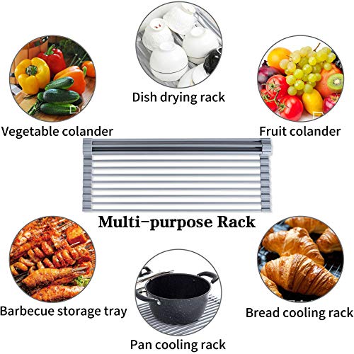 bemece Roll up Silicone Drainer Rack, 20\