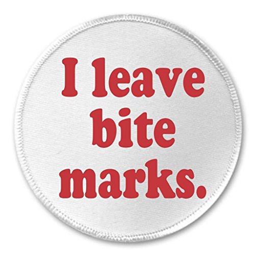 A&T Designs I leave bite marks 3" Sew On Patch Vampire Funny Humor Goth