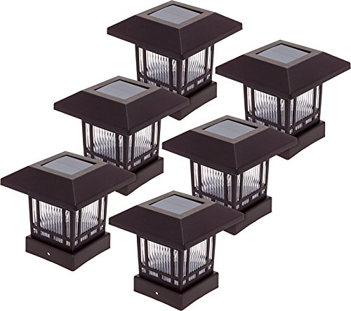Westinghouse 6 Pack Solar 20 Lumens Post Cap Light for 4 x 4 Wood Posts (Remington Bronze)