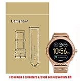 Lamshaw Smartwatch Band Fossil Q Venture/Fossil Gen 4 Q Venture HR, Milanese Metal Stainless Steel Mesh Replacement Strap GEN 3 SMARTWATCH - Q VENTURE (Rose Gold)