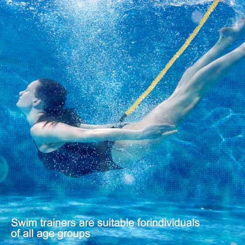 Swimming Belt for Pool, Swimming Aid Adult Pool, Swimming Belt Pool Adults, Swimming Resistance Belt with 2.5-7.5 m Adjustable Swimming Rope for Any Swimming Pool Without Countercurrent System