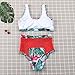 Argonv Sexy Women Two Pieces Lace up Bandage Bikini Swimsuit Set High Waisted Bathing Suit (C, x-Large)