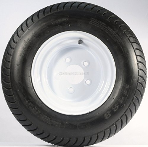 eCustomRim Trailer Tire + Rim 20.5 X 8 X 10 205/65-10 20.5X8.0-10 20.5/800-10 5 Lug White
