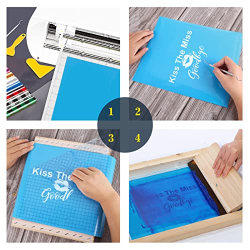 Aoibrloy Screen Printing Kit with 6 Fabric Screen Printing Ink and 4